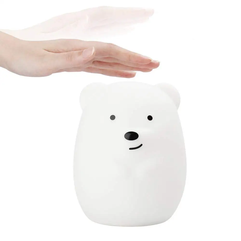 Lumipets Bear Night Light for Kids Cute Silicone LED Animal Baby Nursery Nightlight Which Changes Color by Tap | Лампы и освещение