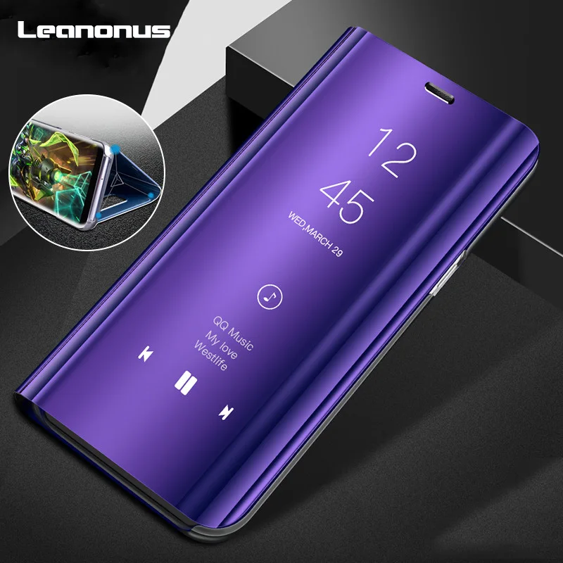 Умный зеркальный чехол для Samsung Galaxy Note 20 S21 ультратонкий прозрачный Чехол-книжка с