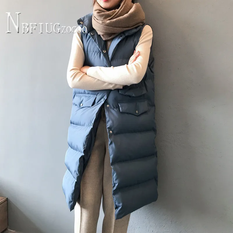 

2021 New Winter Jacket Womens Waistcoat Vest Cotton Padded Parkas