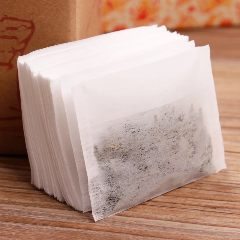 100Pcs Teabags Biodegradable Paper Tea Bag Drawstring Eco-Friendly  Filter Empty Tea Bags  Loose Leaf Tea Powder Herbal Medicine