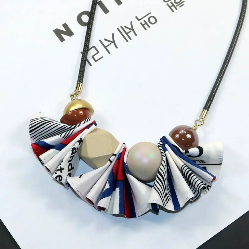 Дешевые Подвески ожерелье ручной работы длинный свитер женские ожерелья ткань