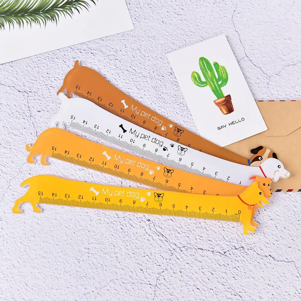 

New Kawaii Cute Lovely Puppy Dog Plastic Straight Ruler Study Student Stationery School Supply Promotion Gift