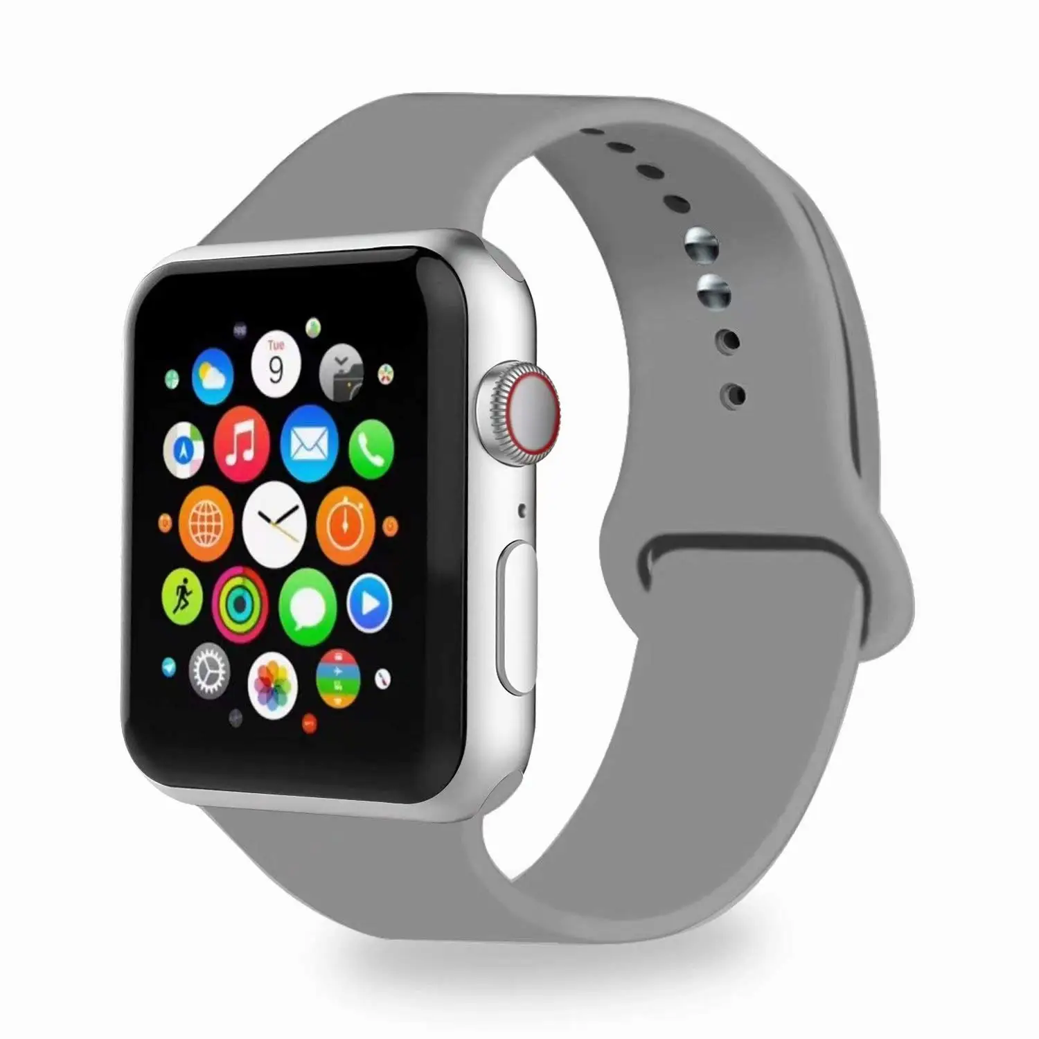 Oulucci Одноцветный ремешок для apple watch 38 мм/40 мм/42 мм/44 мм спортивный ремешок силиконовый ремешок аксессуары для apple watch 5/4/3/2/1