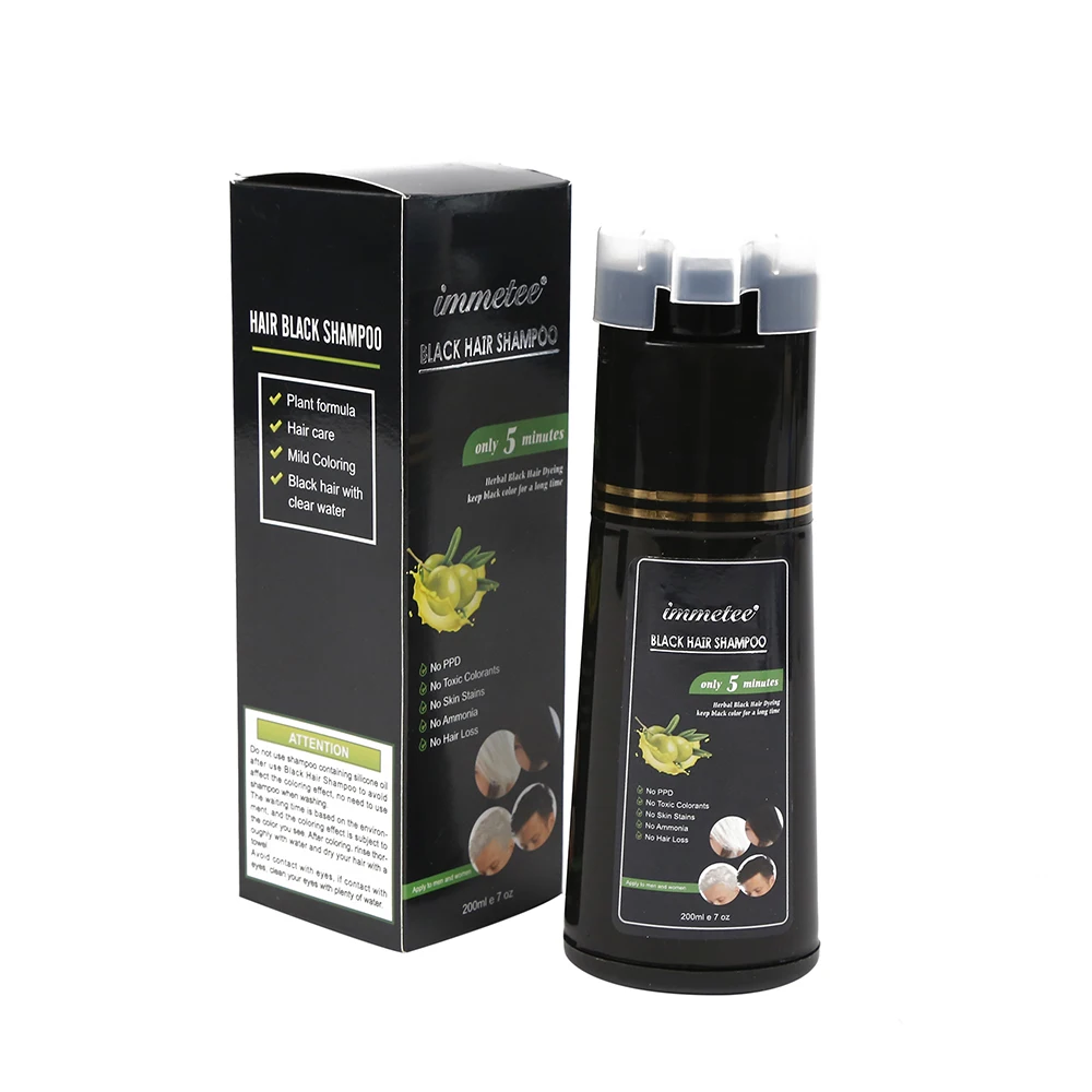 Быстрая черная краска для волос шампунь натуральный черный краситель