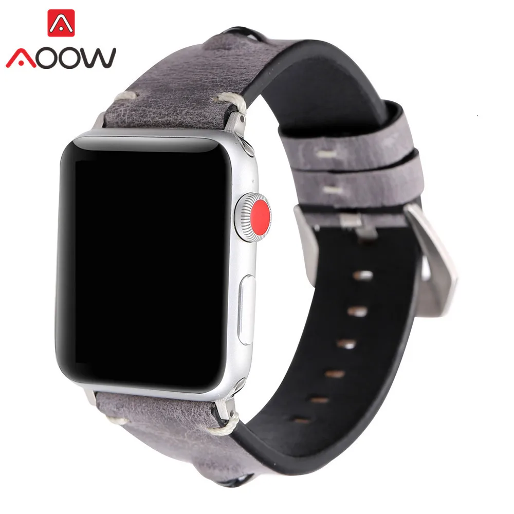 Зеленый кожаный ремешок для Apple Watch 40mm 44mm 38 мм 42 мм глаза деко запасной браслет ремешок Ремешок для iwatch 1 2 3 4