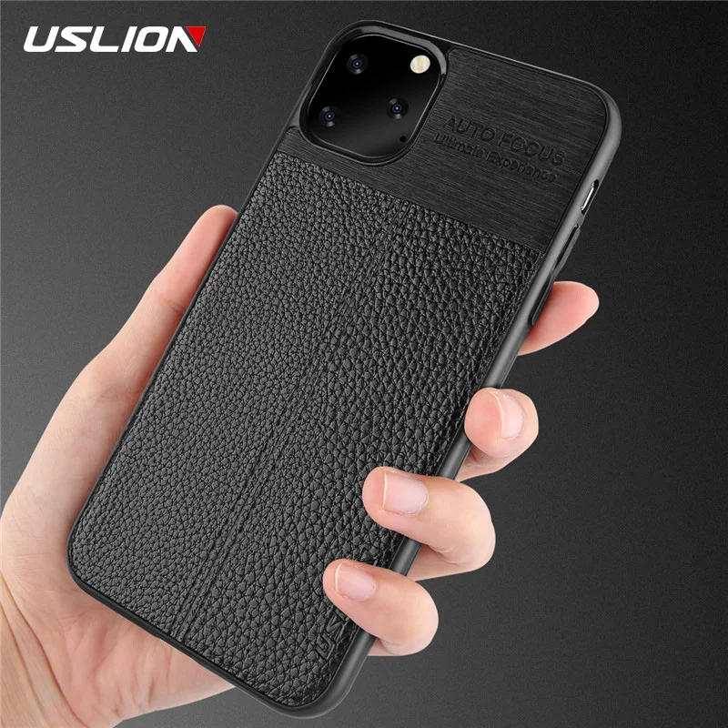 Ультратонкий кожаный чехол USLION с рисунком для iPhone 11 Pro Max X XS XR Xs мягкая задняя