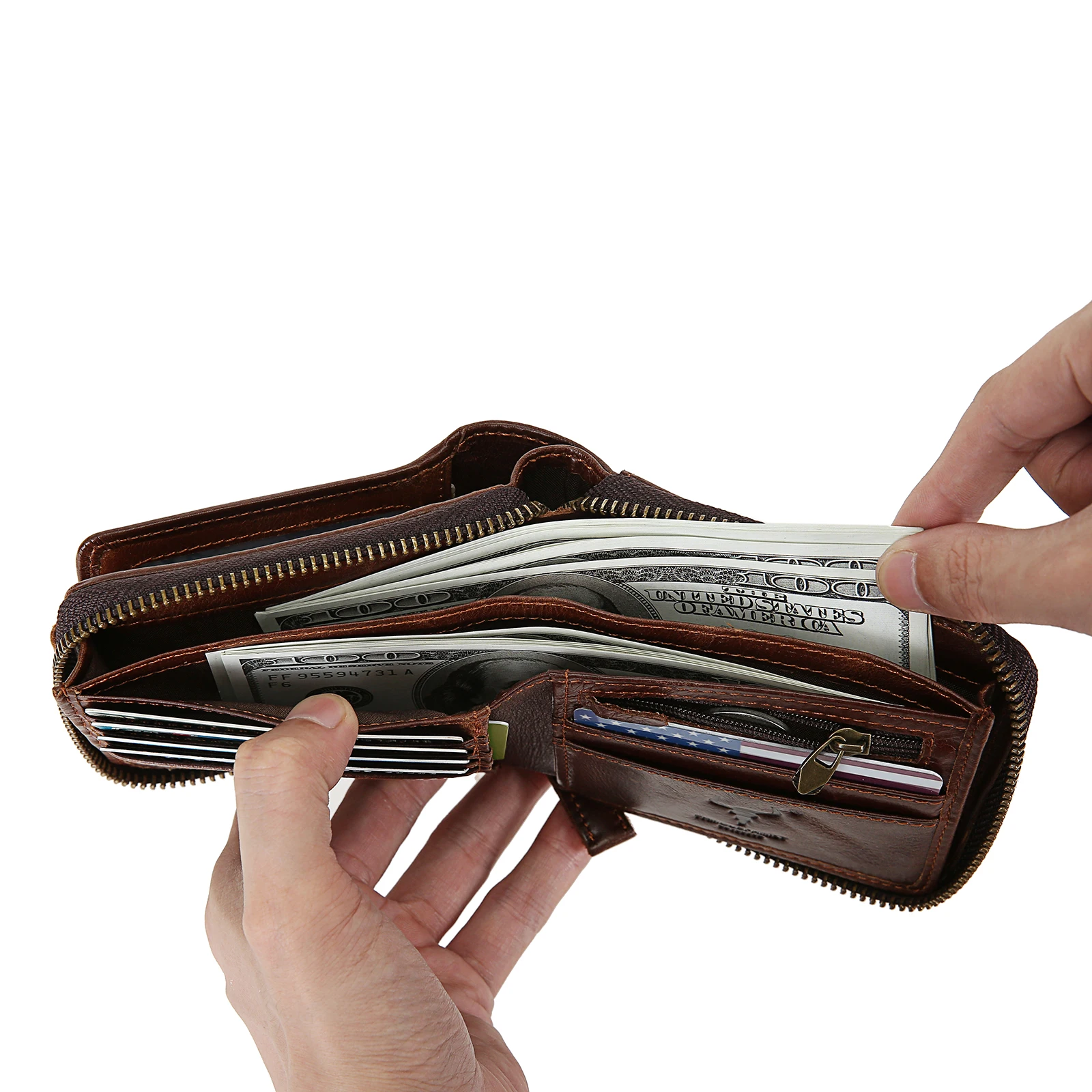Ming Clan Men's Leather Zipper Wallet RFID Zip Around Male Purse Small Organizer With Coin Pocket Big Capacity
Ming Clan Men's Leather Zipper Wallet RFID Zip Around Male Purse Small Organizer With Coin Pocket Big Capacity