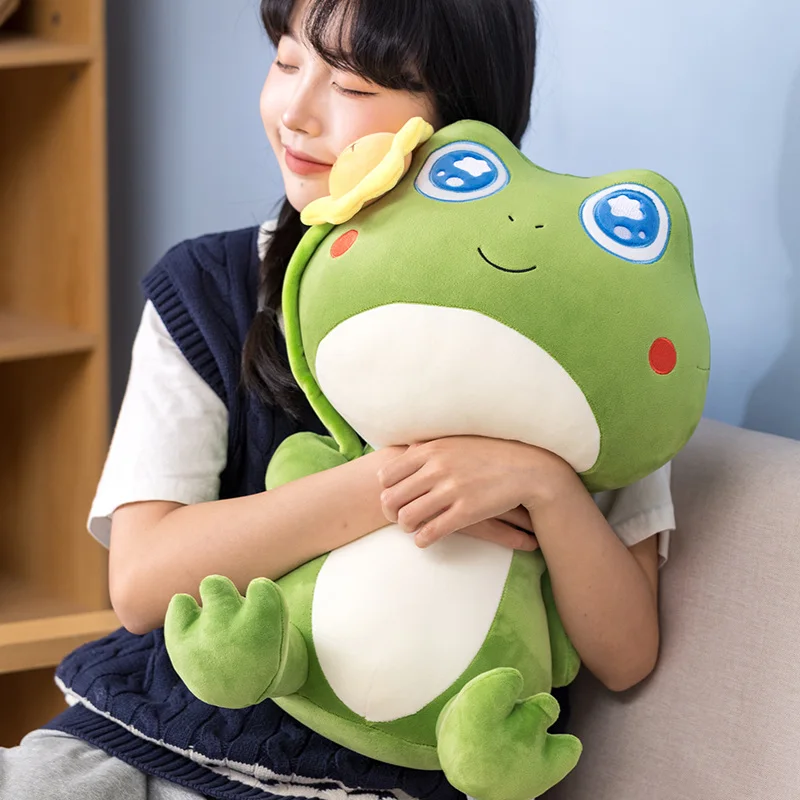 

35cm 45cm Cute Cartoon Big Eye Frog Doll Comfortable Frog Animal Doll Gift For Children