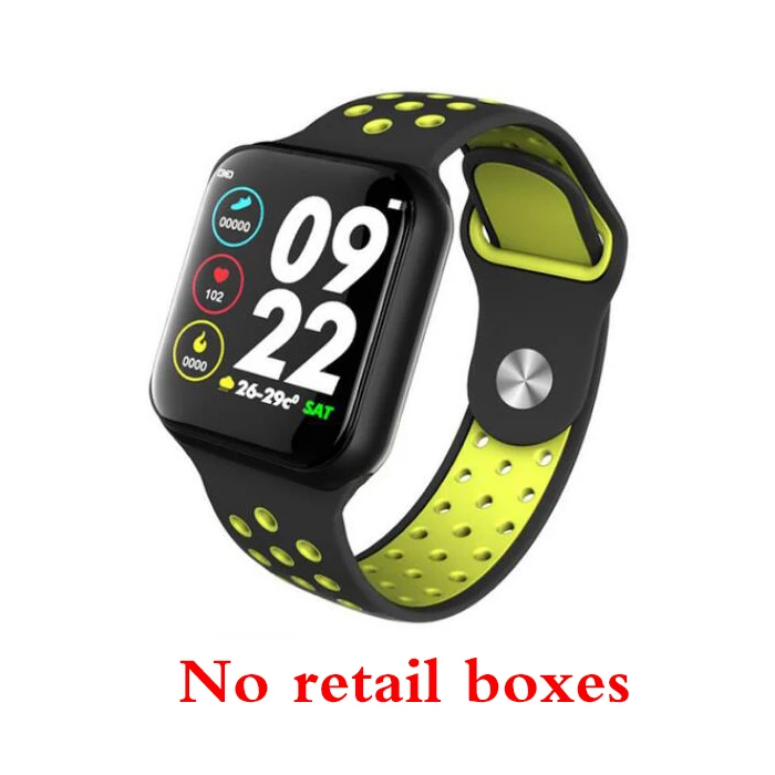 F9black green no box WLMLBU F8 умные часы IP67 водонепроницаемые 15 дней в режиме ожидания пульсометр кровяное давление Smartwatch Поддержка IOS Android - Цвет: F9black green no box