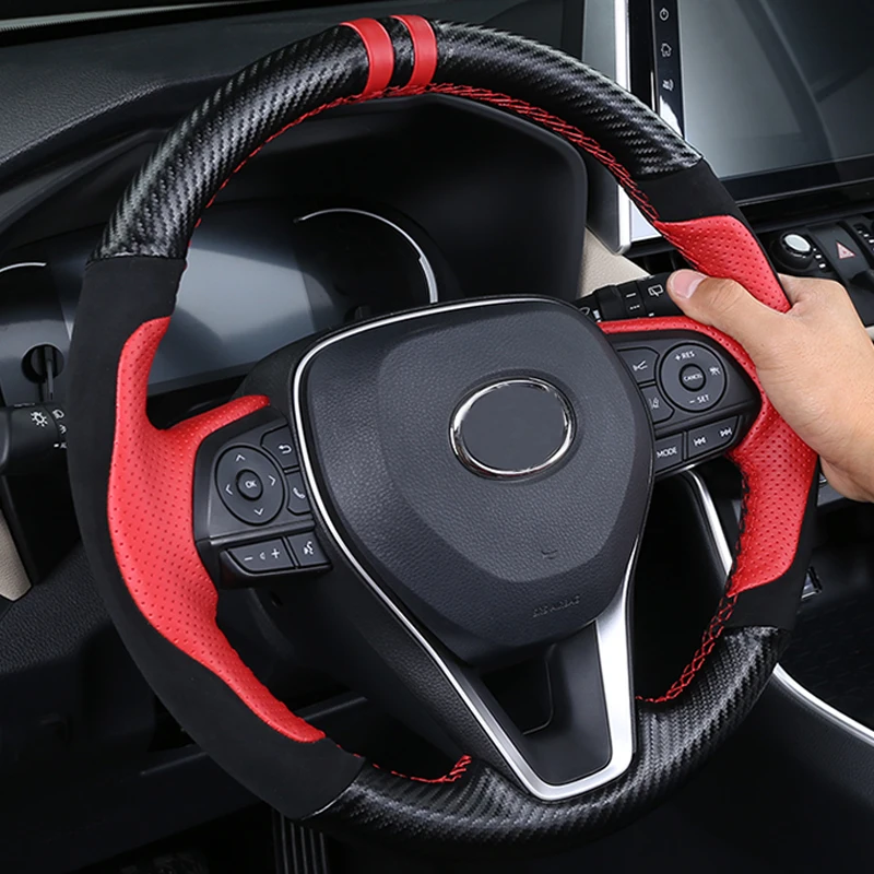 Подходящий чехол для руля абсолютно новый кожаный Rav4 сшитый вручную 2020|Чехлы на