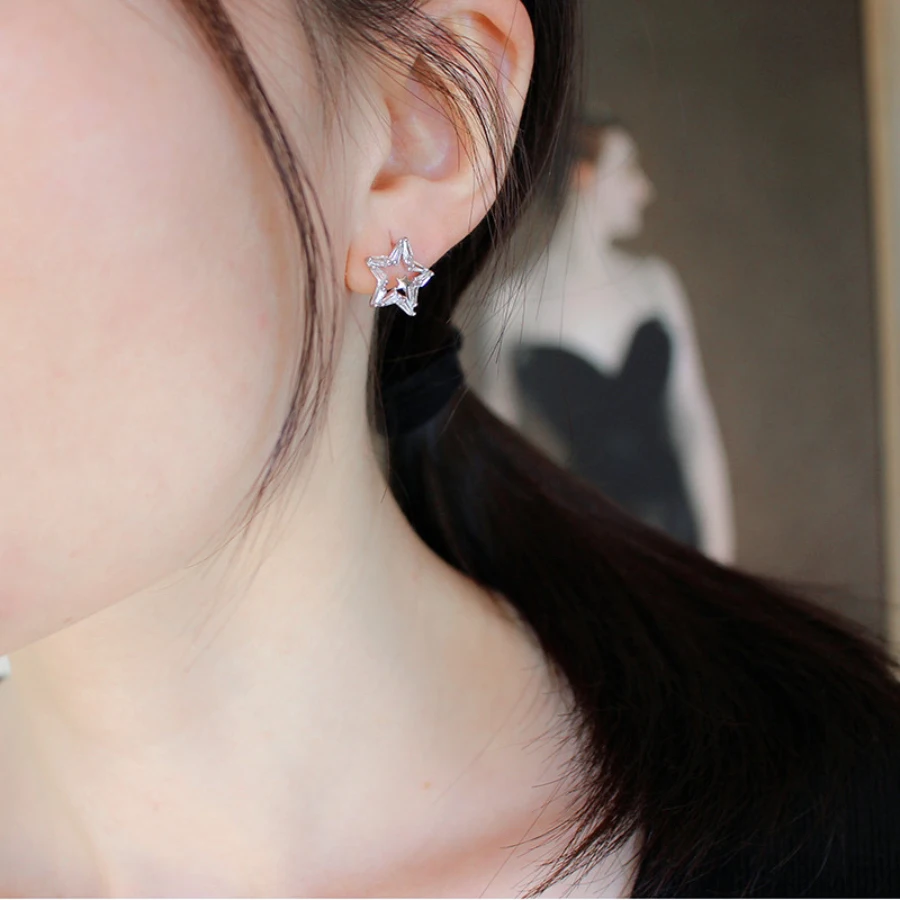 

Small Star Earrings for Girls Party Bijoux Fashion Cubic Zirconia Nickel Free Stud Earings Women Jewellery Christmas Gift