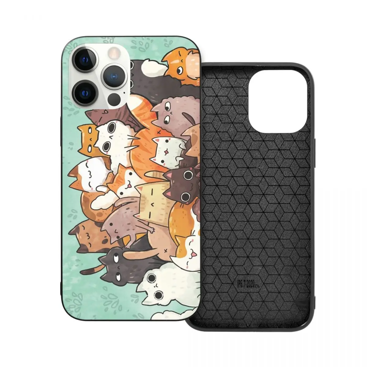 

Pile O Cat PC Glass TPU Phone Case for iPhone 13 12 11 Xs Xr X Pro Max Mini 7 8 Se2 Plus 6 6S