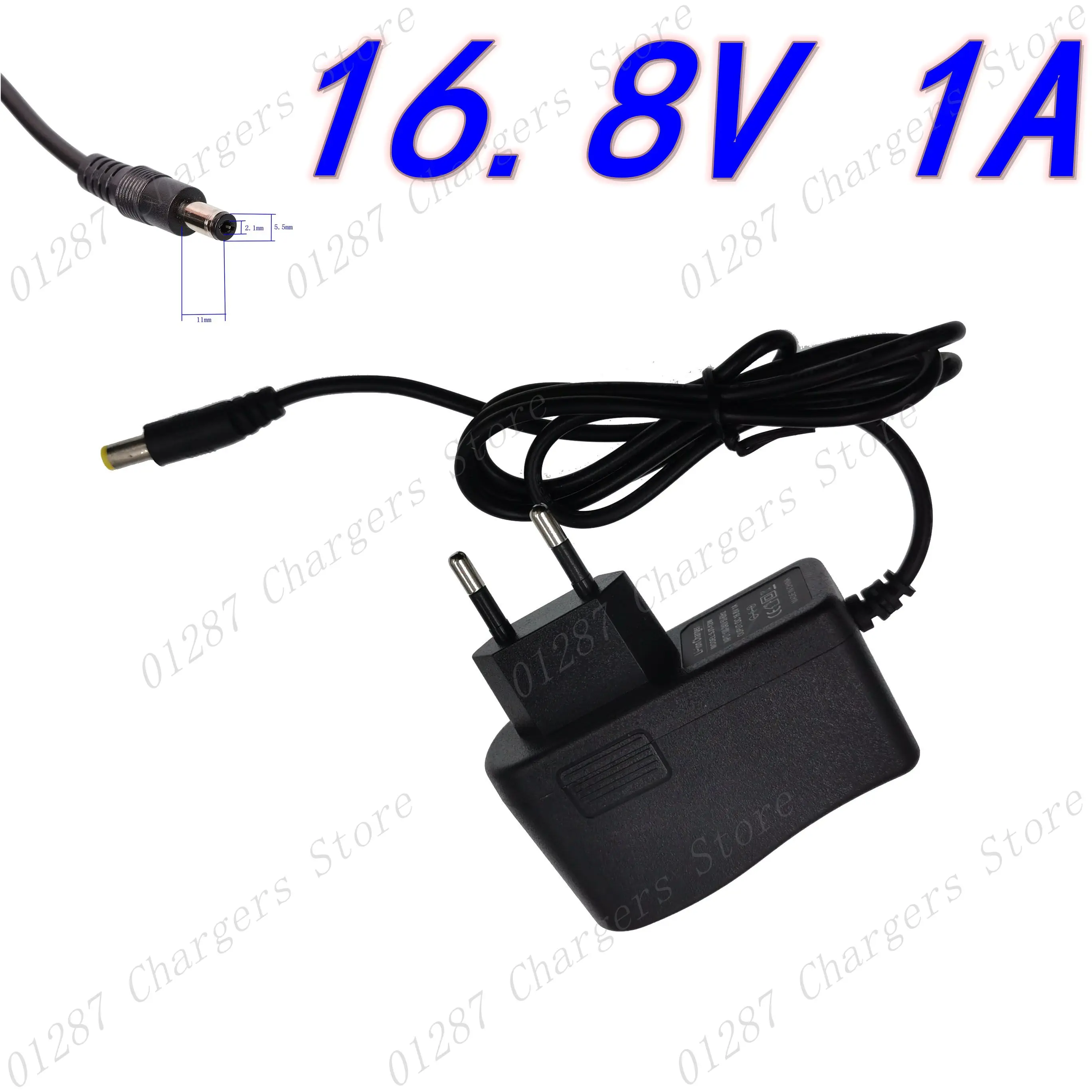 

16.8V 1A Lithium li-ion Battery Charger DC 5.5MM*2.1MM For Screwdriver 14.4V 4Series 18650 Lithium Battery Wall Charger