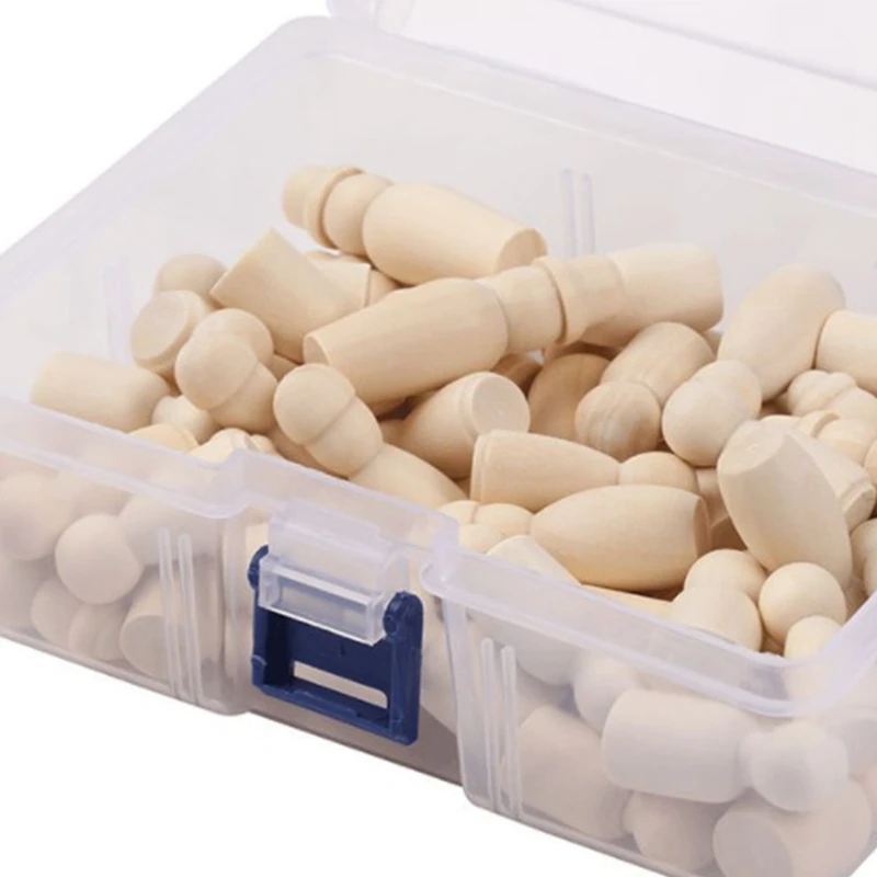 

60Pcs DIY Crafts Peg Dolls Maple Unpainted Wood Kids Birthday Gifts Handmade Unfinished Weddings Decor Doll Set