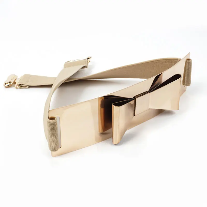 

Women's Belt Full Metal Bow Decoration Skinny Butterfly Leather Waist Belt for Slim and Narrow Dress SWD889