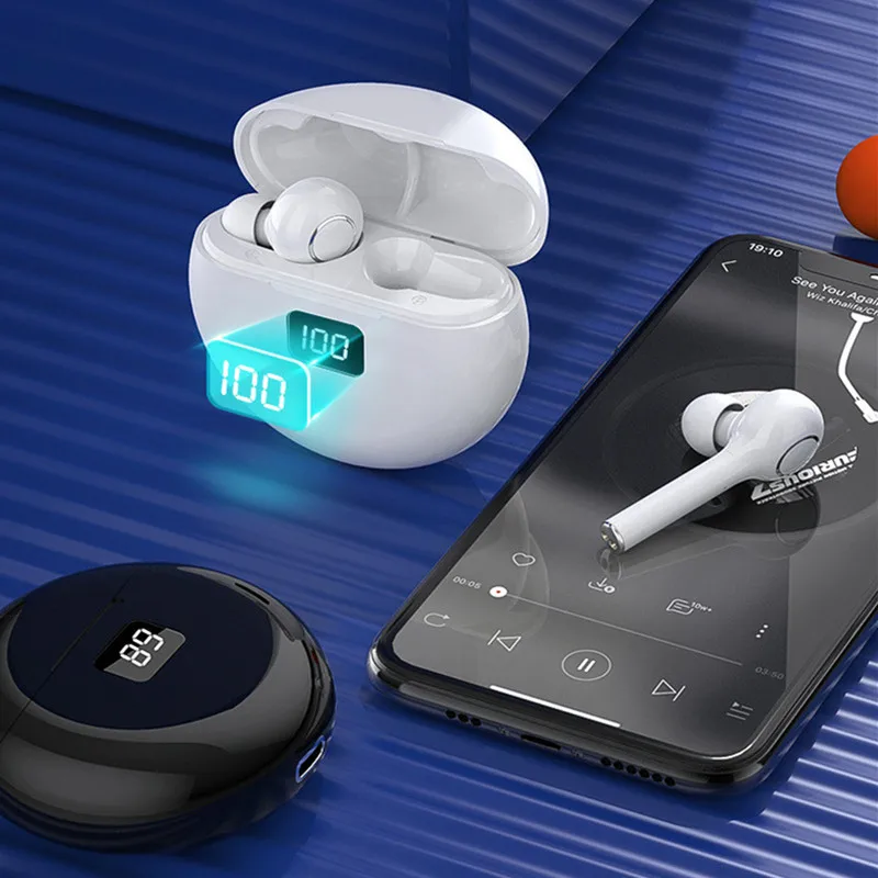 Наушники гарнитура беспроводные Bluetooth TWS светодиодный цифровой дисплей наушники