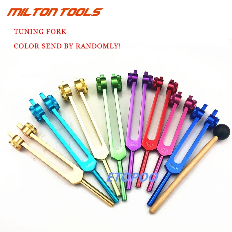 

8 colors Indian Chakra Tuner tuning fork ROOT 194.18HZ HEART 136.1HZ SOUL PURPOSE 272.20HZ CROWN 172.06HZ