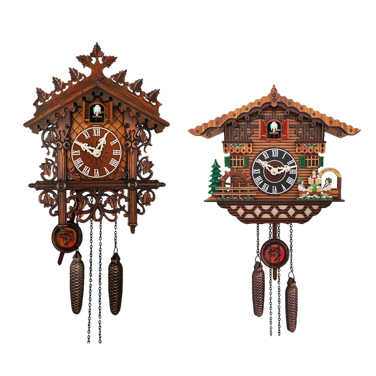 

Wooden Retro Cuckoo Clock Quartz Wall Clocks Pendulum Home Decor Handcrafted