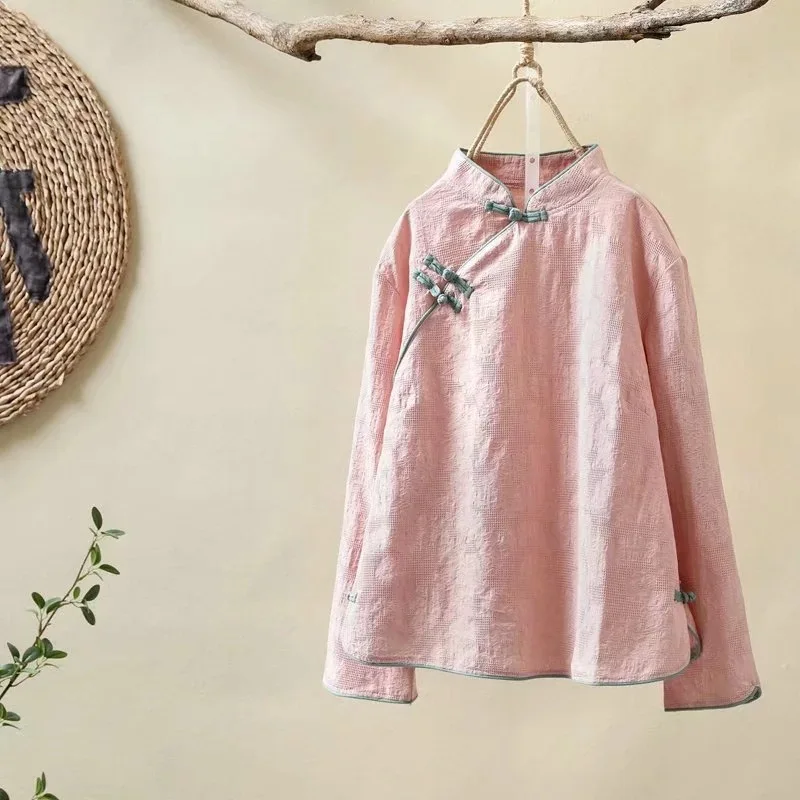 Традиционные костюмы женские летние элегантные Этнические воротники мандарин