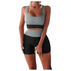 Йога Комплект для женщин Фитнес Одежда для женщин печатных рождественские комплекты из 2 частей бесшовные бак высокого шорты с эластичной резинкой на талии одежды для йоги #36