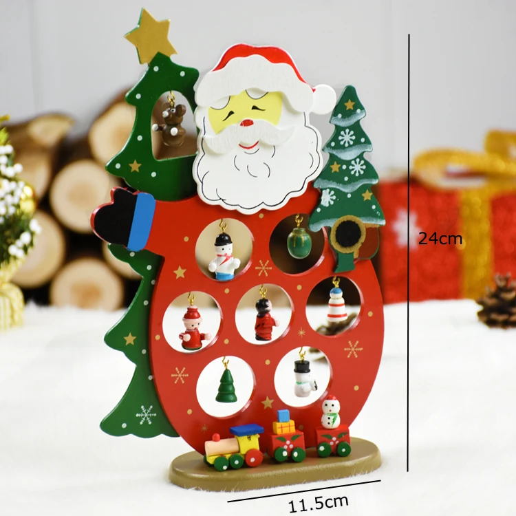 235santa claus Украшения для рождественской елки, подвесные деревянные фигурки, украшения в виде капель, рождественские принадлежности для детей, рождественский подарок, Natale Decorazioni - Цвет: 235santa claus