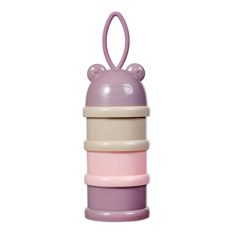 07LightPink 3 слоя лягушка стиль портативный ящик для хранения детского питания эфирные хлопья мультфильм сухое молоко коробки малышей Дети формула молоко Контейнер - Цвет: 07LightPink