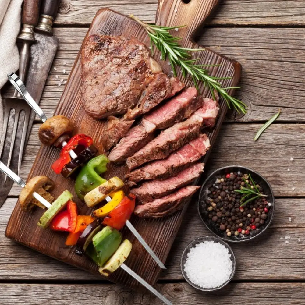 

Шпажки Kabob из нержавеющей стали, плоские металлические палочки для барбекю и барбекю, уличные принадлежности для кемпинга и пикника, аксесс...