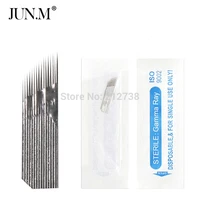 100 pcs 3 rows line 16pin needle permanent eyebrow makeup needle blades for microblading pen manual embroidery free shipping