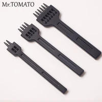 mr tomato leather round hole row punch black porous punching tool hand sewing hole 4mm spacing 1mm diameter leather craft tool