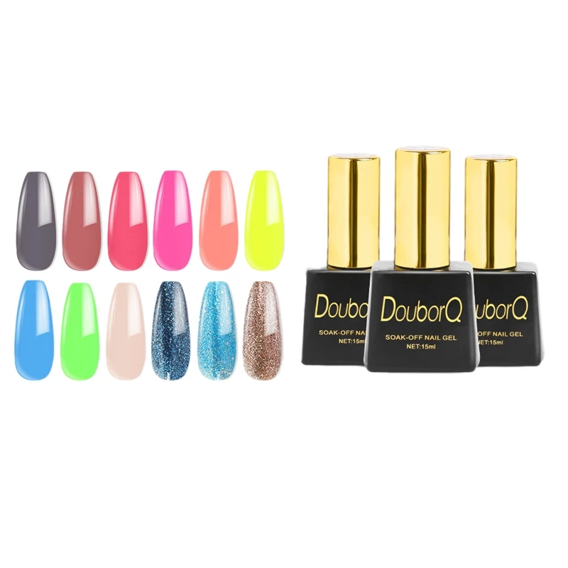 

DouborQ УФ-гель для ногтей комплект! Полупостоянная блеск Цвет гель Лаки био-Гели Soak Off УФ-гель лак для Лаки "сделай сам"