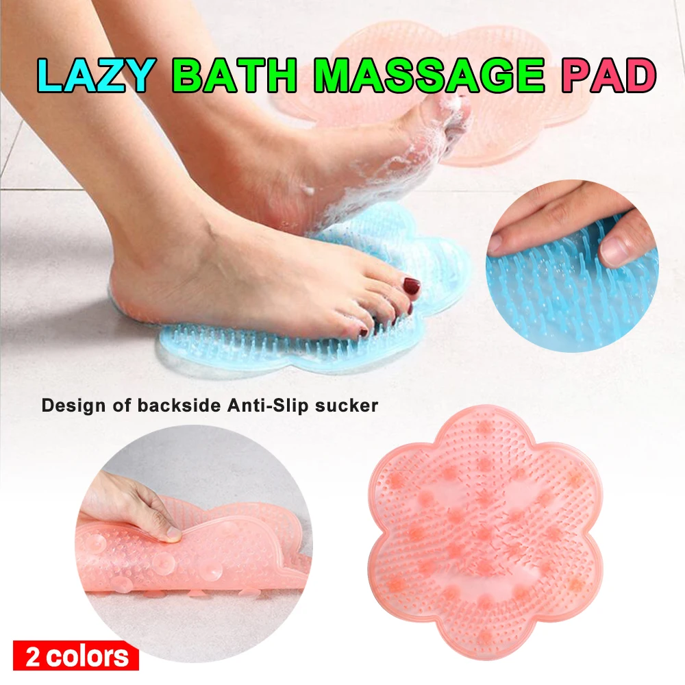 

Lazy Bath Massage Pad Silicone Suction Cup Bathroom Shower Mat Non-slip Bat