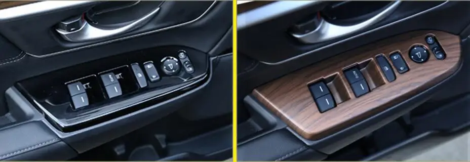 

1 Set Wood Chrome For Honda CRV 2017 Car Interior Window Switch Control Panel Cover Trims Car Styling Accessories