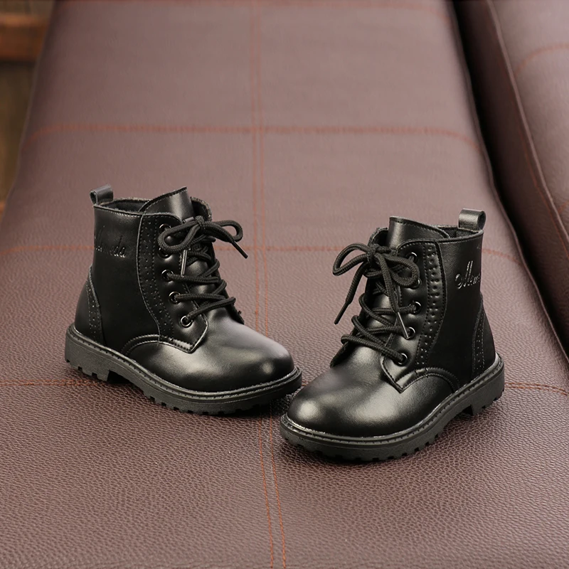 Snow Booties Boys Kids Shoes Keep Warm Children Boots Genuine Leather Thicken Plush Winter Soft SMM019 | Детская одежда и обувь