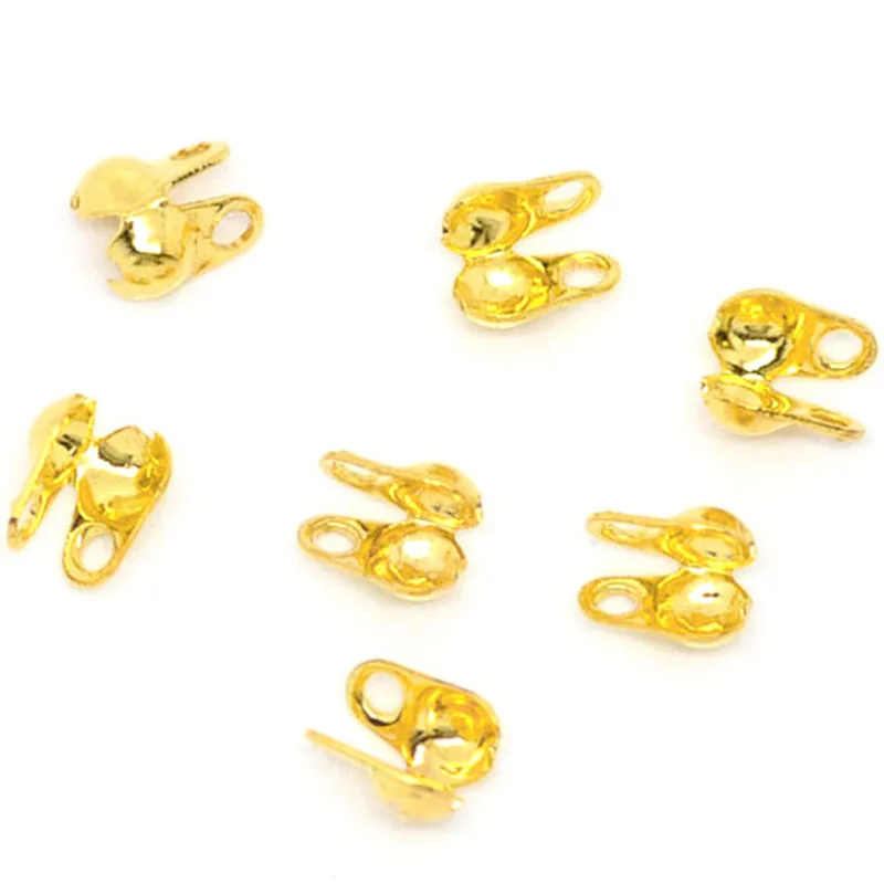 DoreenBeads Модные Серебристые золотистые Обжимные бусины в виде шара наконечник для