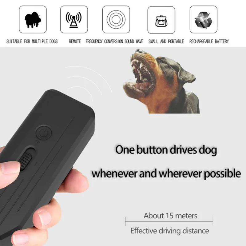 

New Pet Dog Repeller Anti Barking Stop Bark Training Device Trainer LED Ultrasonic Anti Barking Ultrasonic Pet Trainer*