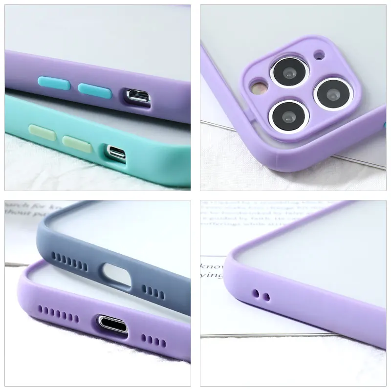 

For iphone 6 6S 7 8 11 12 Mini Plus XR X XS Pro MAX SE 2020 Shockproof Transparent Protection Cover Fashion Hard PC Phone Case