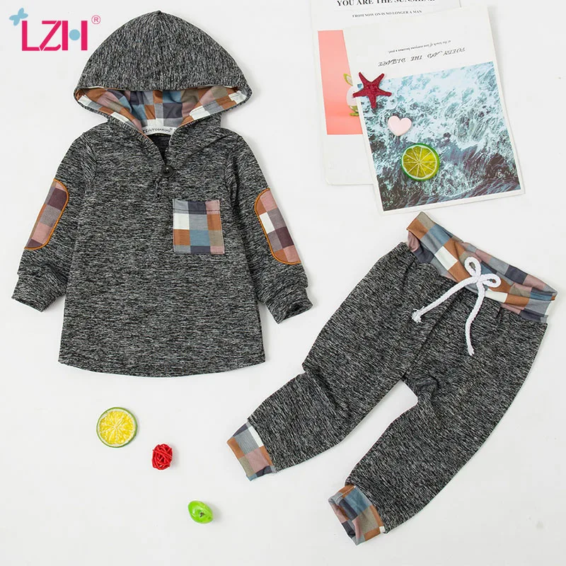 

LZH Long Sleeve Clothes For Newborns Hooded Children's Clothing 2021 Autumn Winter Casual Baby Boys Tracksuit 0-3 Years Kids Set