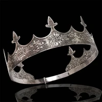 baroque vintage metal circle tiaras royal king crown bridal diadem prom headdress wedding hair jewelry head ornaments
