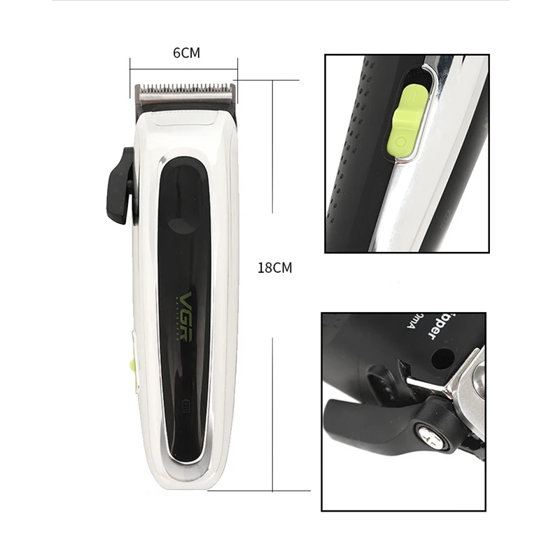 

VGR V-018 Electric Clipper USB Rechargeable Hairdresser Professional Electric Hair Clipper Electric Hair Clipper Cordless Hair C