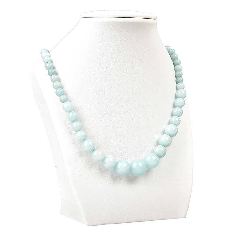 &quotSilky smooth 6 mm-1 4 mm dark green A-ma-z-o-n-i-t-e J-pa-s-er Round bead shape necklace " | Necklace