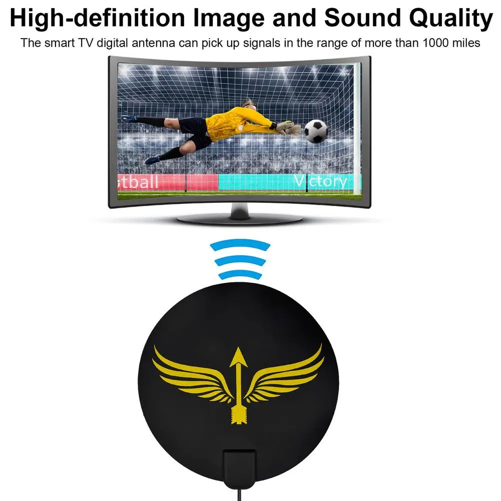 Indoor 2000 Miles Digital Antena TV Aerial Amplified HDTV Antenna 4K DVB-T2 Full HD Channel Moon Image &amp Sound Quality | Электроника
