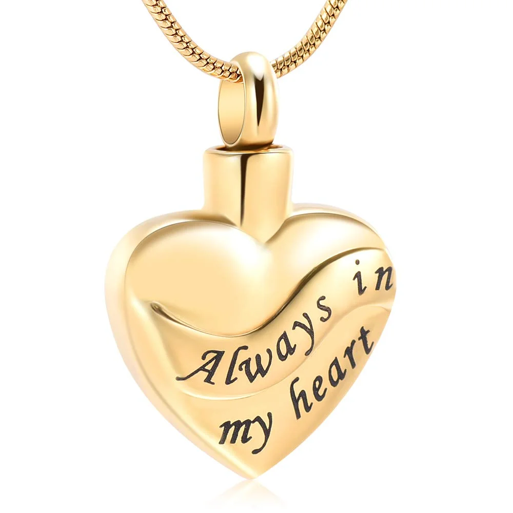 

Heart Shape Creamation Ash Jewelry Holder Necklace Always in My Heart Urn Pendant for Ashes