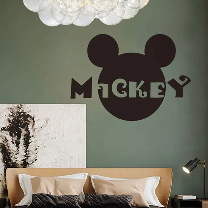 

Disney Mickey Creative Funny Room Decoration Painting Bathroom Waterproof Self-adhesive Holiday Event Background Wall Decoration