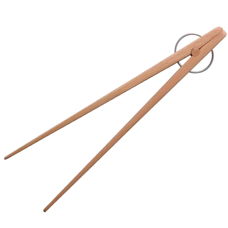 

Household Wooden Food Tongs Long Handle Non-Slip Bread Tongs Toast Cooking Tongs Pastry Tongs