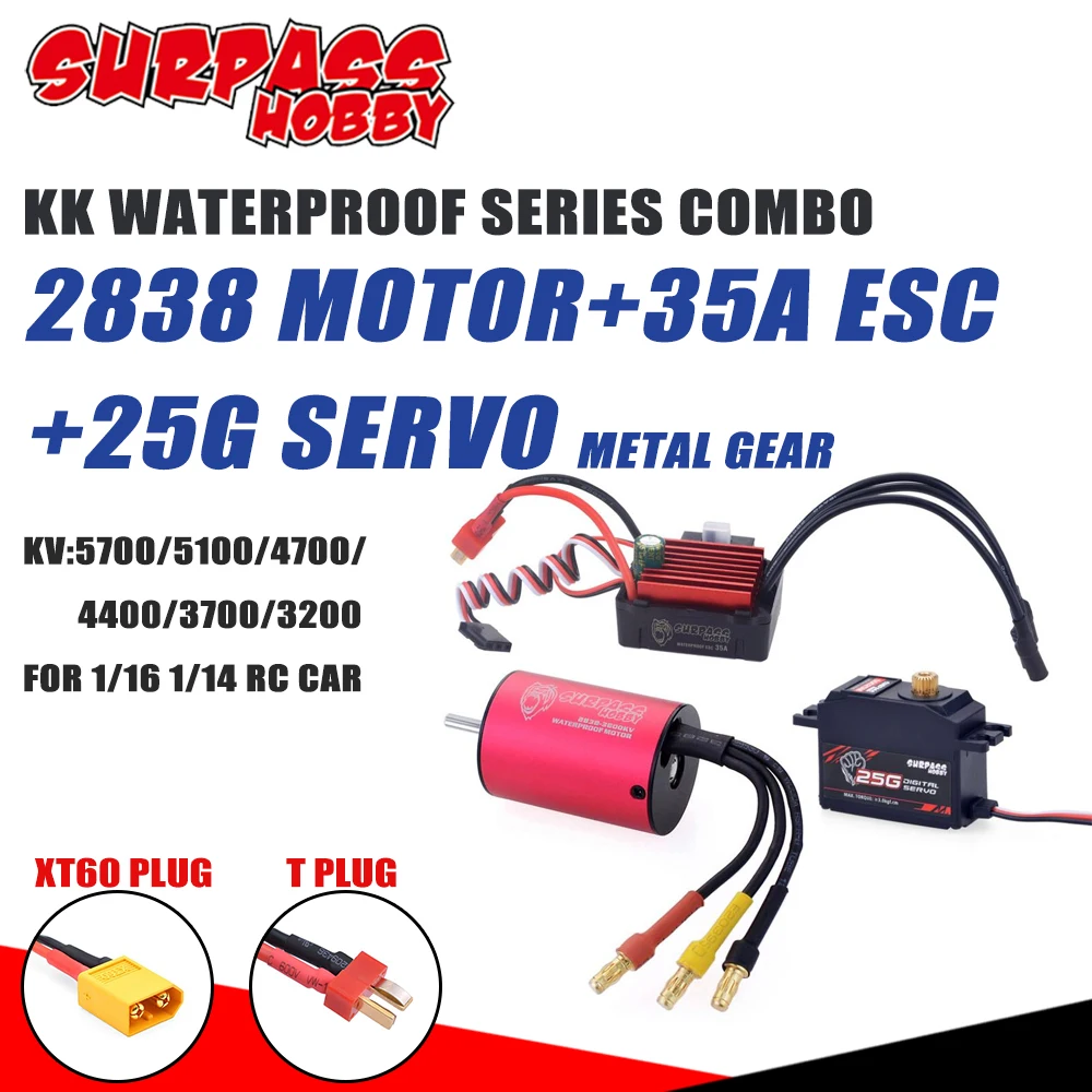 SURPASS HOBBY комбинированный водонепроницаемый двигатель 2838 бесщеточный ESC с T