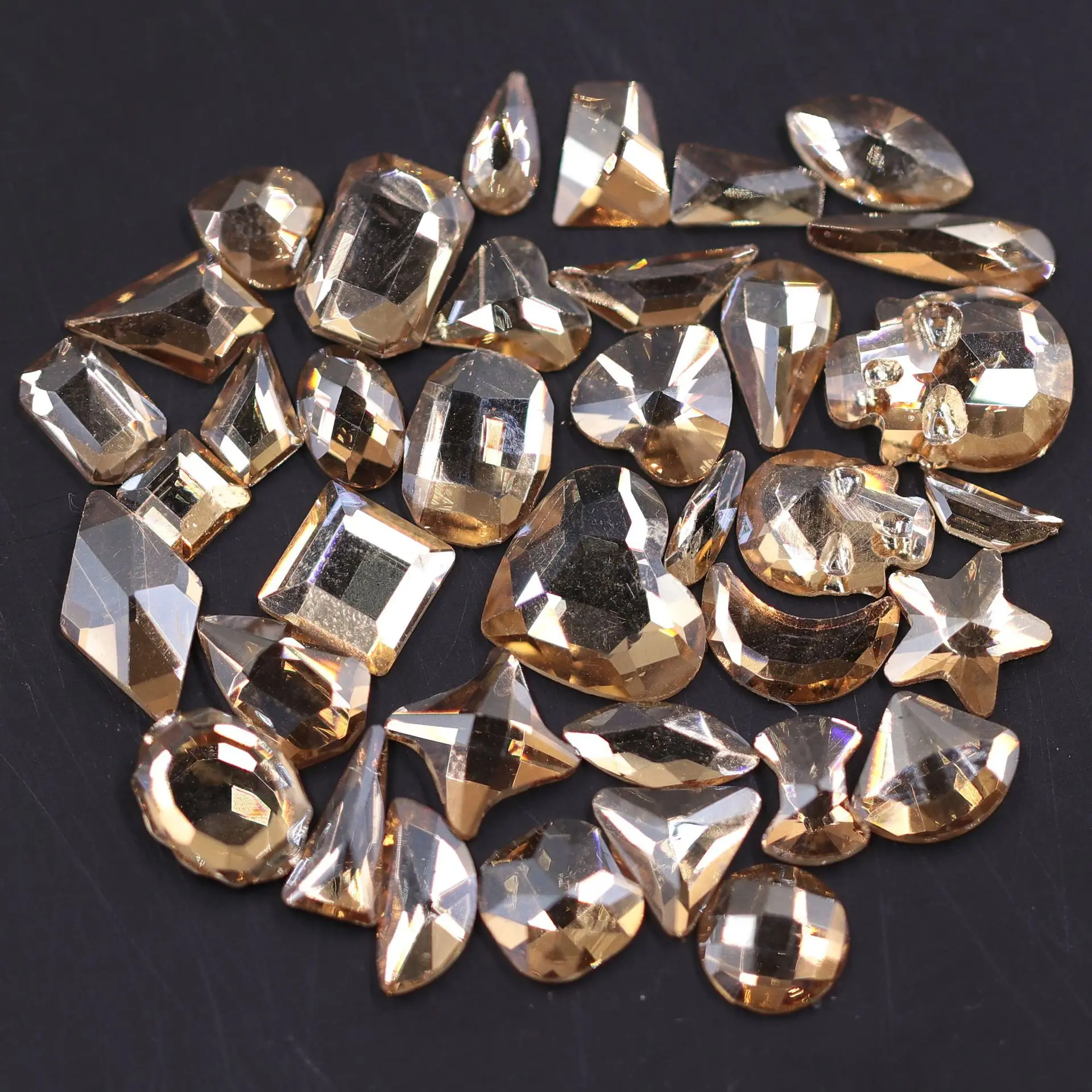 Swarovsky шампанское 3D стеклянные стразы с плоской задней поверхностью для дизайна