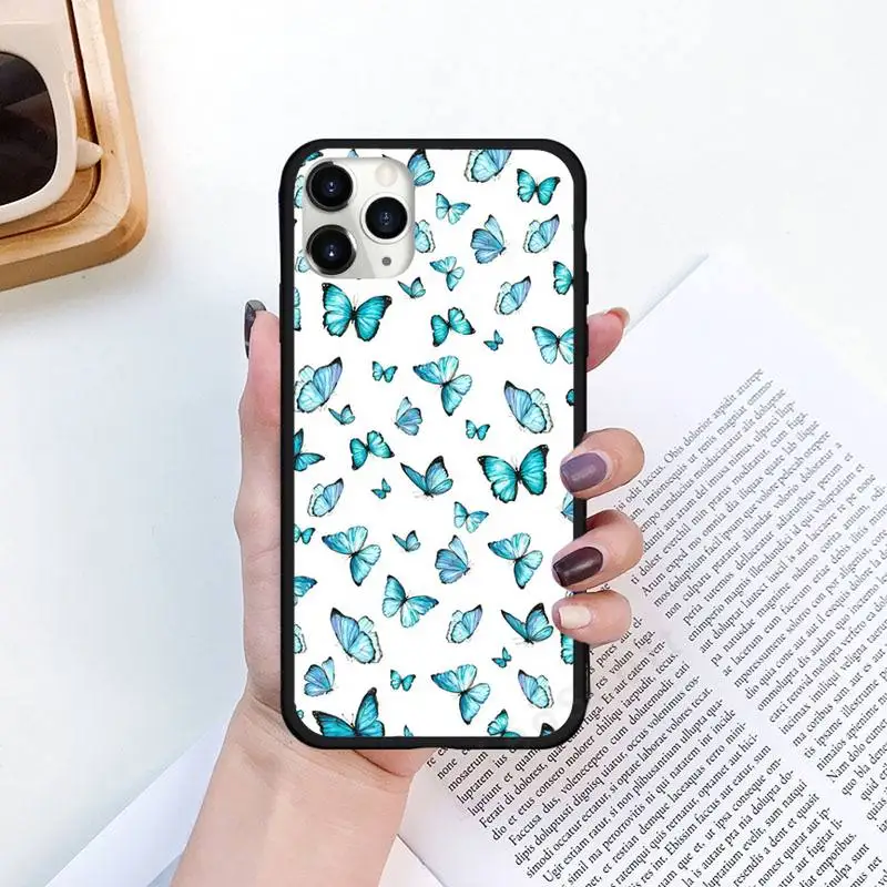 

butterfly Shiny color animal fashion Phone Cases for iPhone 6 7 11 12 Pro X XS Max XR Samsung Galaxy S A 8 9 10 20 50 Plus cover