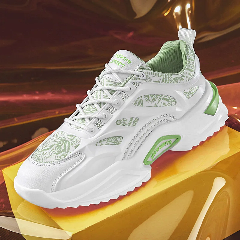

Spring New Dad Shoes Instpu Flower Cloth Fashion Shoes Korean Fashion Sports and Leisure Men's Shoes