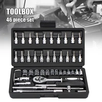 46 pcsset auto repair tool kit screwdriver kit household multifunctional ratchet screwdriver set with head detachable handle