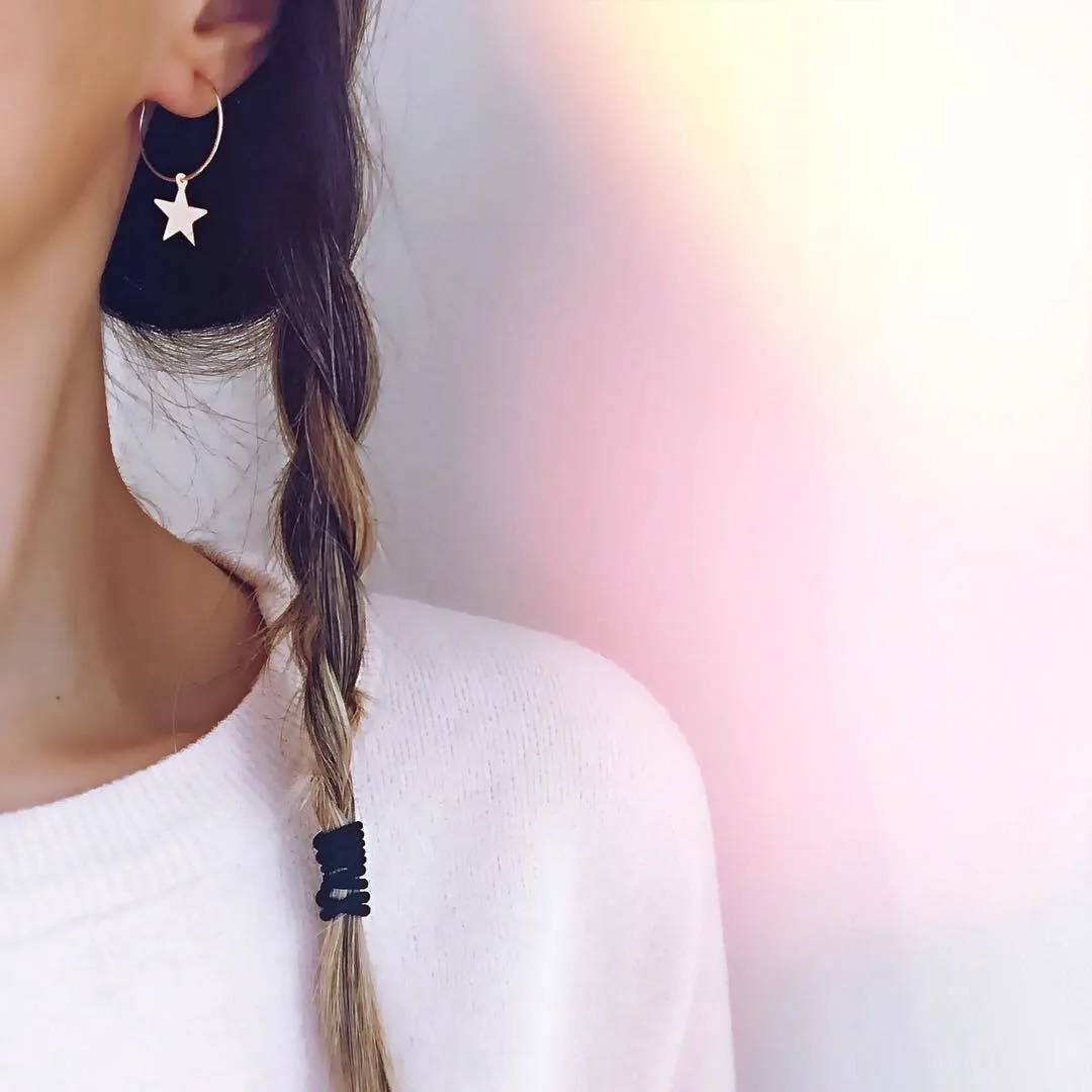 Звезда круглые серьги кольца для женщин простой дизайн золото Цвет звезды